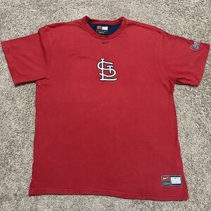 St. Louis Cardinals Shirt Red Large Nike x Genuine Merchandise Heavyweight MLB